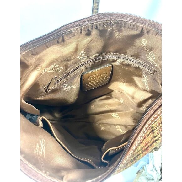 Fossil Ombre Shoulder Bag Orange Brown Red Fabric & Leather Handbag Small - Picture 6 of 6